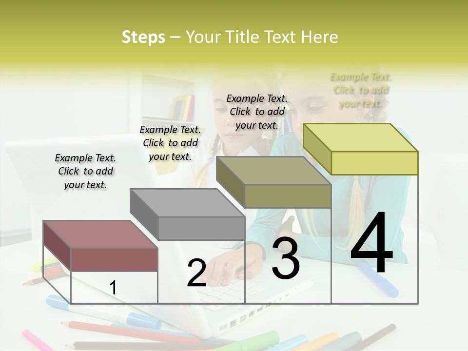 Twins With Laptop PowerPoint Template