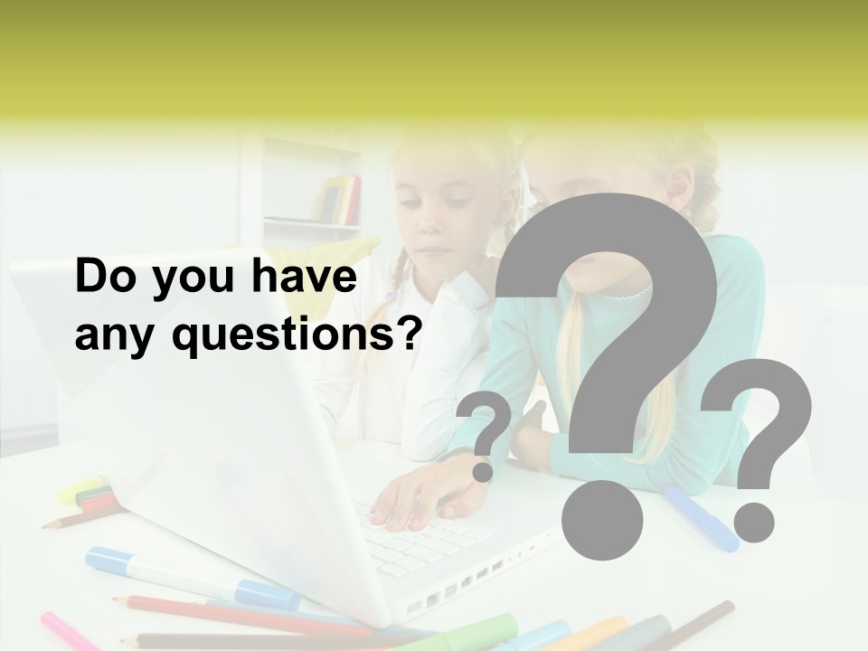 Twins With Laptop PowerPoint Template