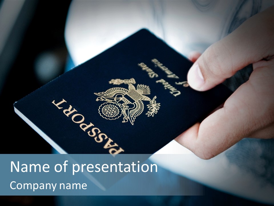 Passport In Hand PowerPoint Template