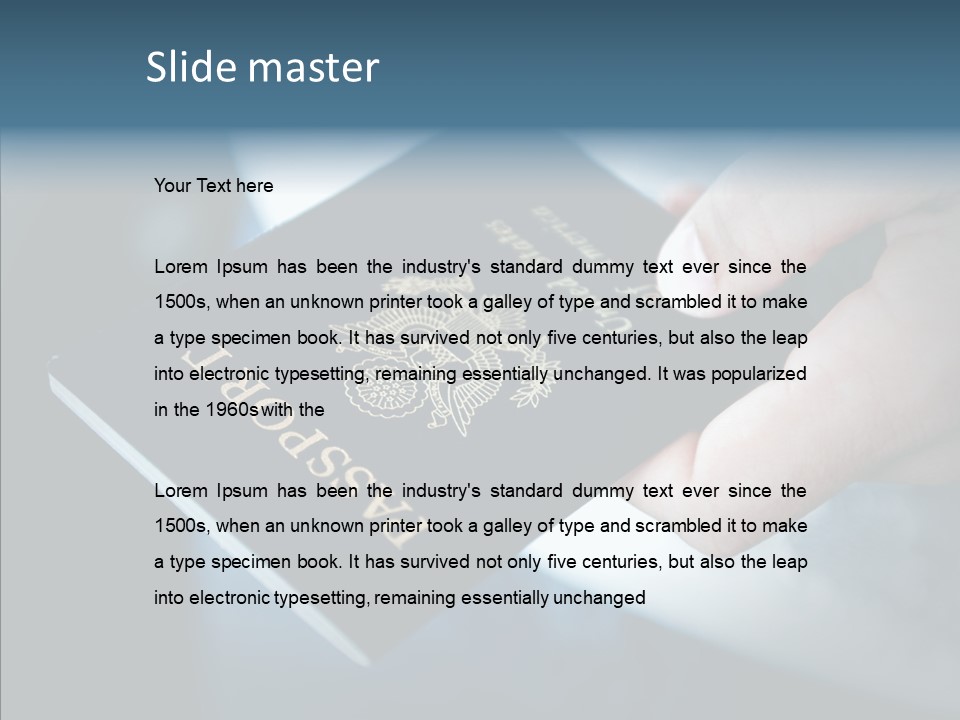 Passport In Hand PowerPoint Template