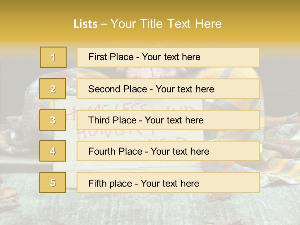 Man Beg Homeless PowerPoint Template