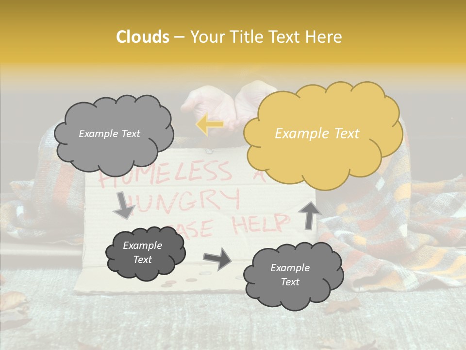 Man Beg Homeless PowerPoint Template