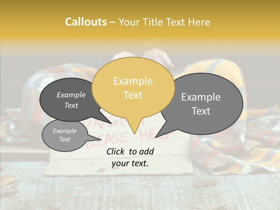 Man Beg Homeless PowerPoint Template