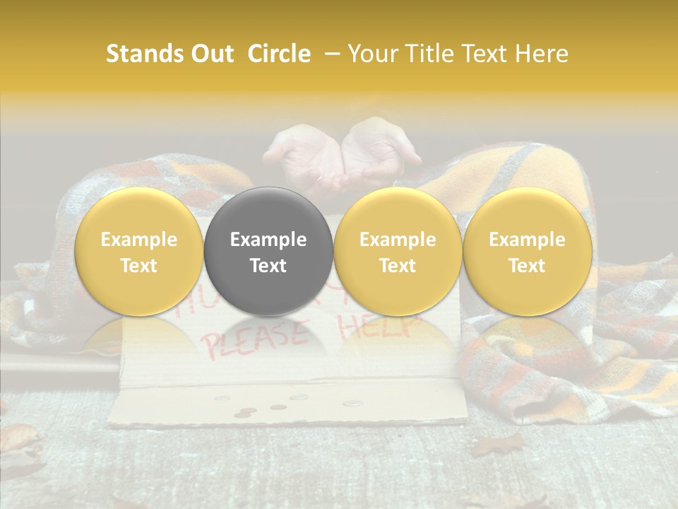 Man Beg Homeless PowerPoint Template