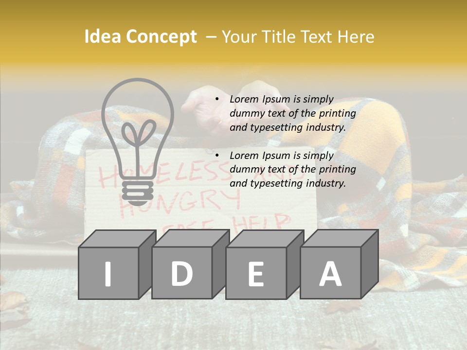 Man Beg Homeless PowerPoint Template