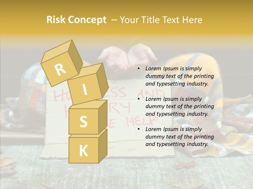 Man Beg Homeless PowerPoint Template