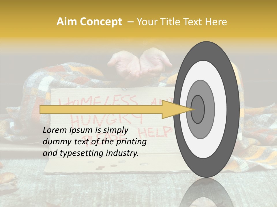 Man Beg Homeless PowerPoint Template