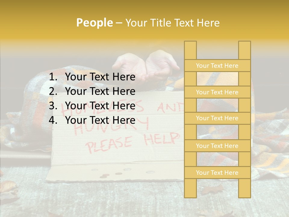 Man Beg Homeless PowerPoint Template