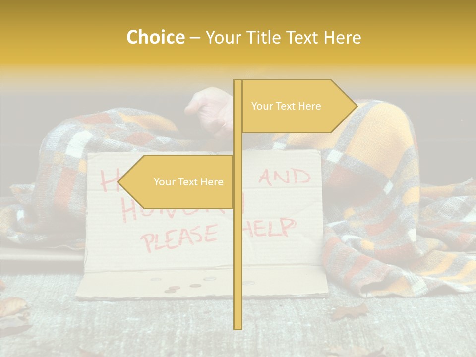 Man Beg Homeless PowerPoint Template