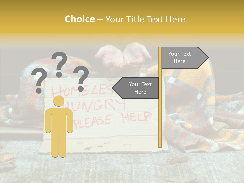 Man Beg Homeless PowerPoint Template