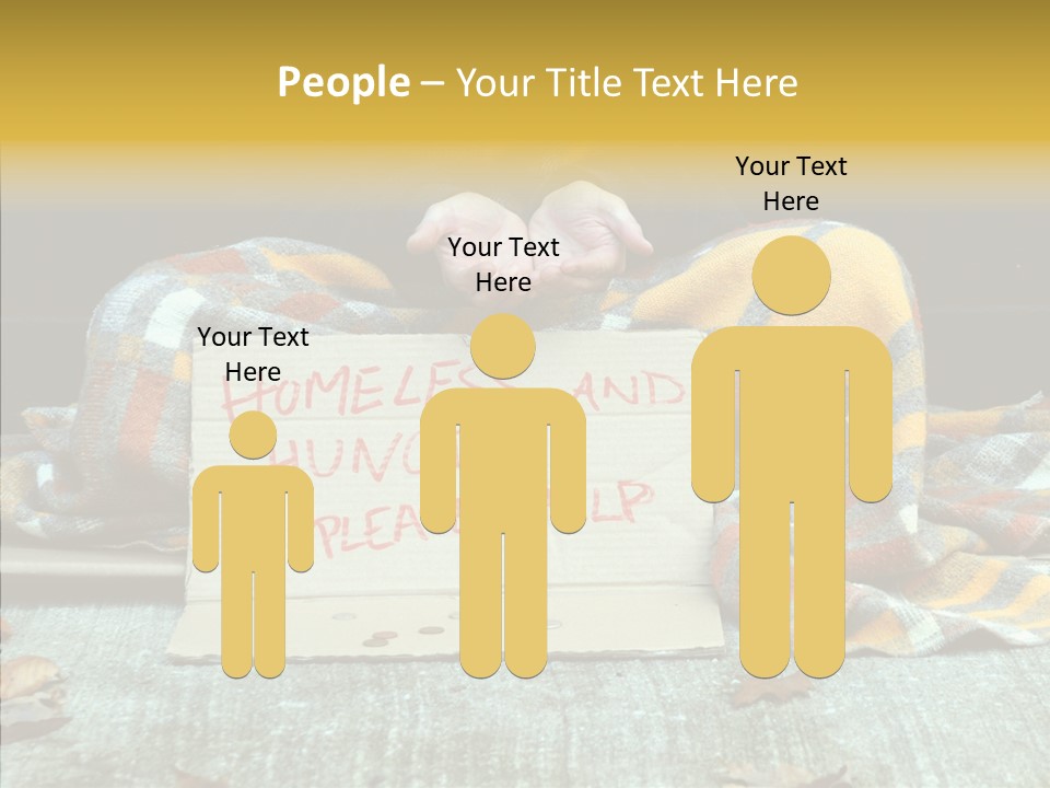 Man Beg Homeless PowerPoint Template