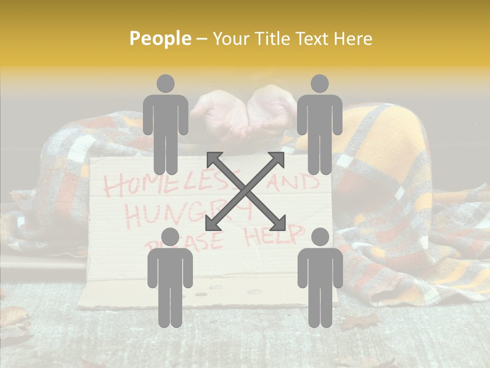 Man Beg Homeless PowerPoint Template