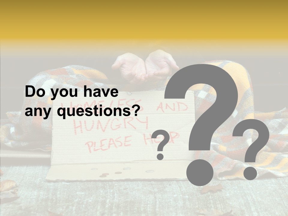 Man Beg Homeless PowerPoint Template