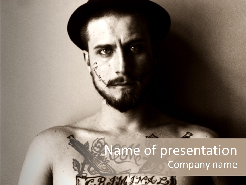 Tattoo Hipster Confidence PowerPoint Template