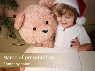 Winter Letter Children Only PowerPoint Template