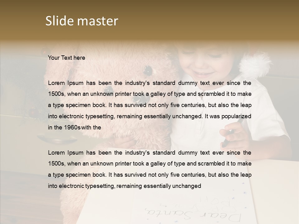 Winter Letter Children Only PowerPoint Template