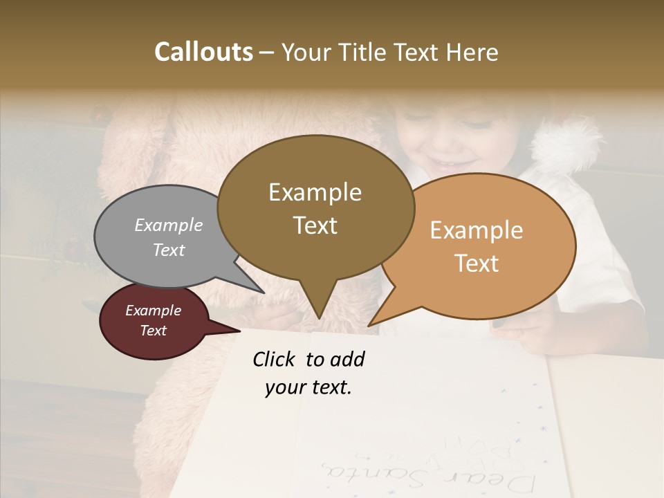 Winter Letter Children Only PowerPoint Template