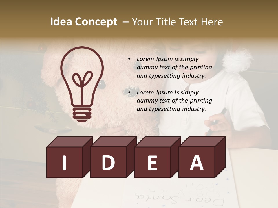 Winter Letter Children Only PowerPoint Template