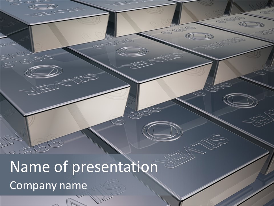 Silver Bars Pure Illustration PowerPoint Template