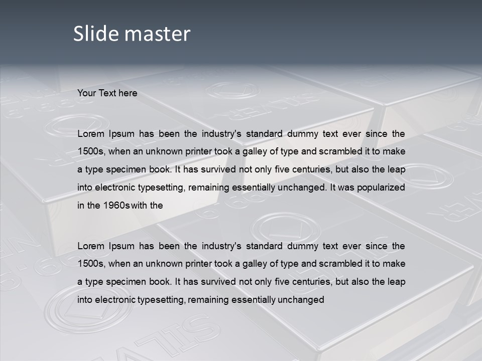 Silver Bars Pure Illustration PowerPoint Template