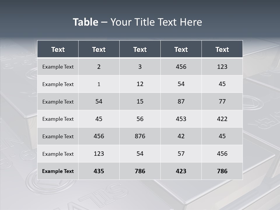Silver Bars Pure Illustration PowerPoint Template