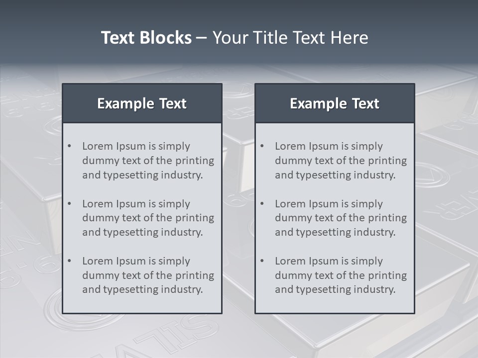 Silver Bars Pure Illustration PowerPoint Template