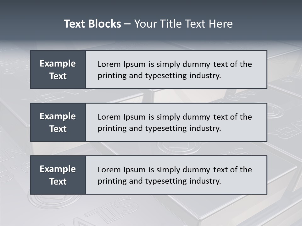 Silver Bars Pure Illustration PowerPoint Template