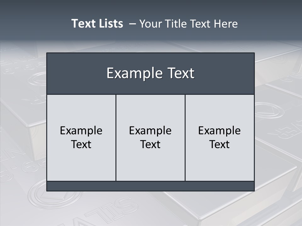 Silver Bars Pure Illustration PowerPoint Template