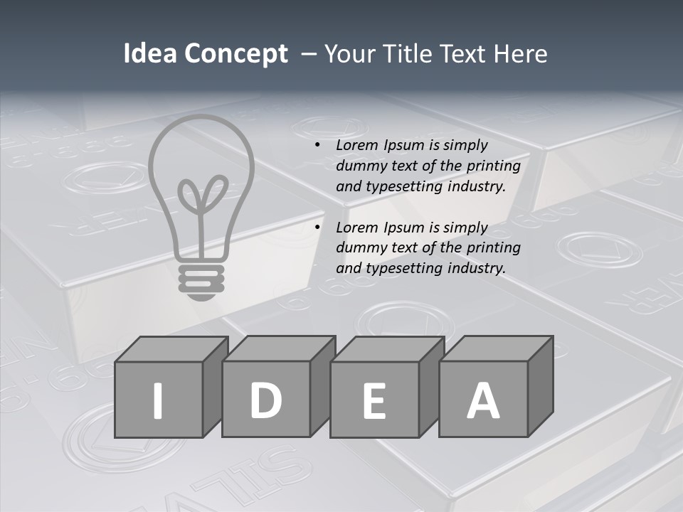 Silver Bars Pure Illustration PowerPoint Template