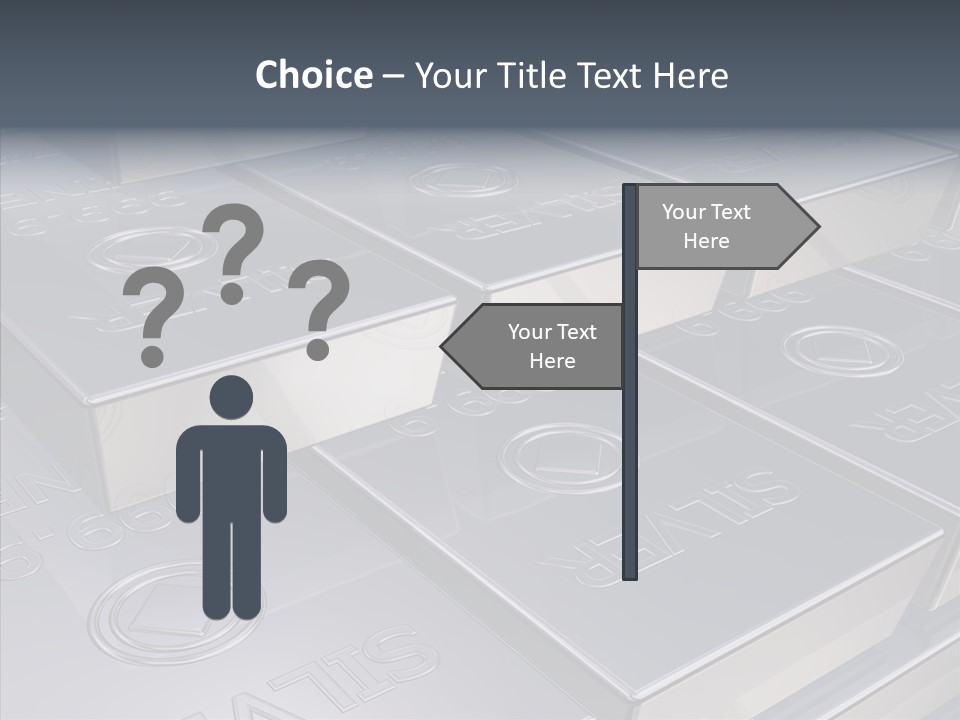 Silver Bars Pure Illustration PowerPoint Template