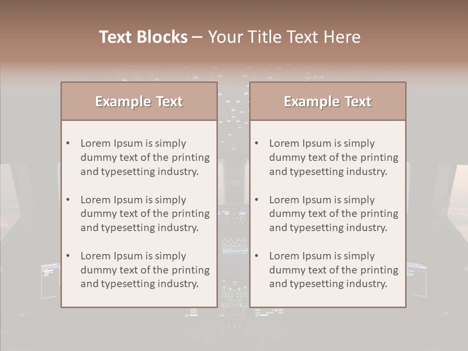 Technology Light Cockpit PowerPoint Template