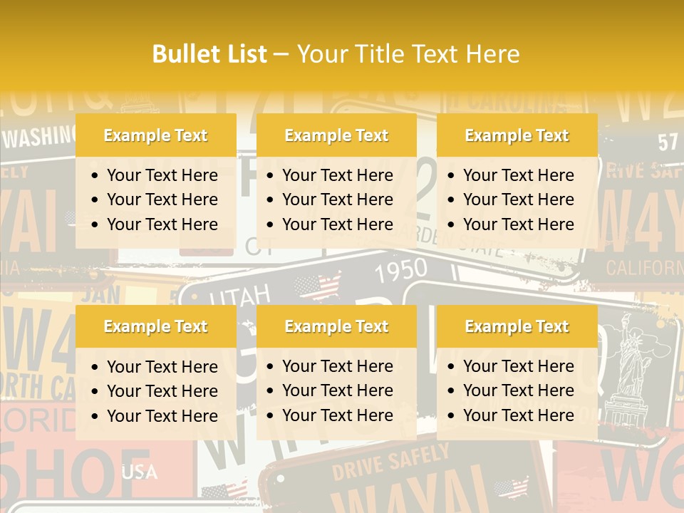 Road Retro State PowerPoint Template