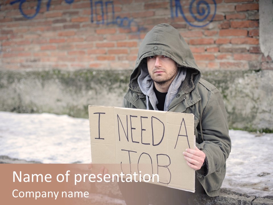 Portrait Unemployment One PowerPoint Template