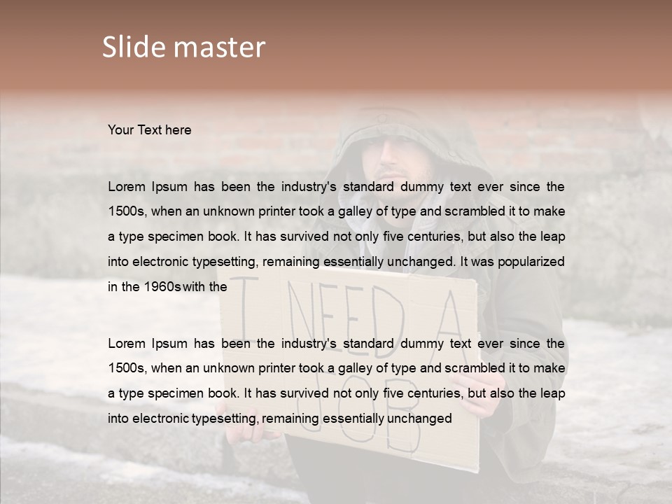 Portrait Unemployment One PowerPoint Template