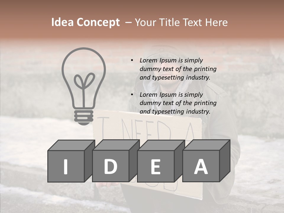 Portrait Unemployment One PowerPoint Template