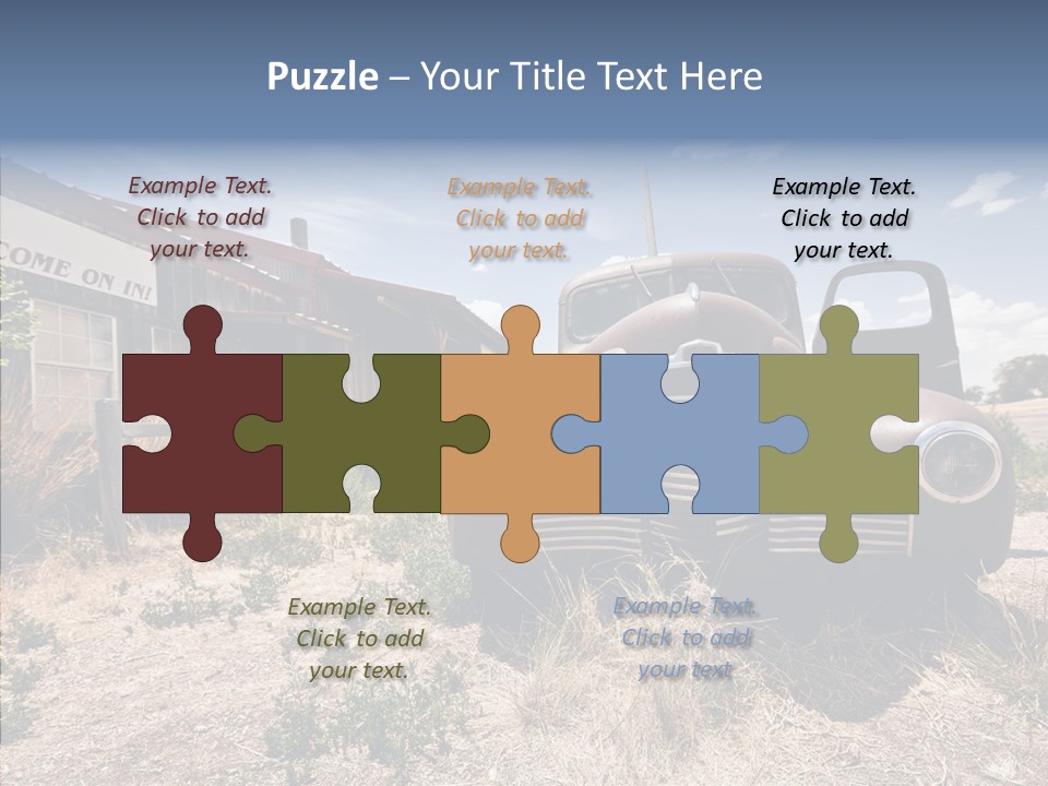 Texas Drive Blue PowerPoint Template