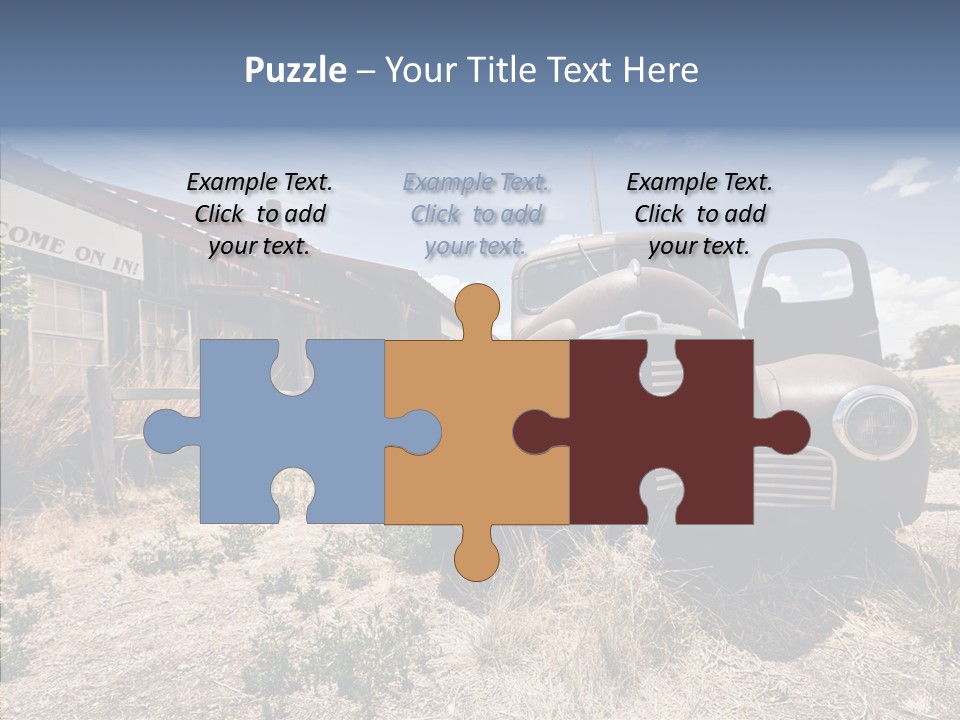 Texas Drive Blue PowerPoint Template