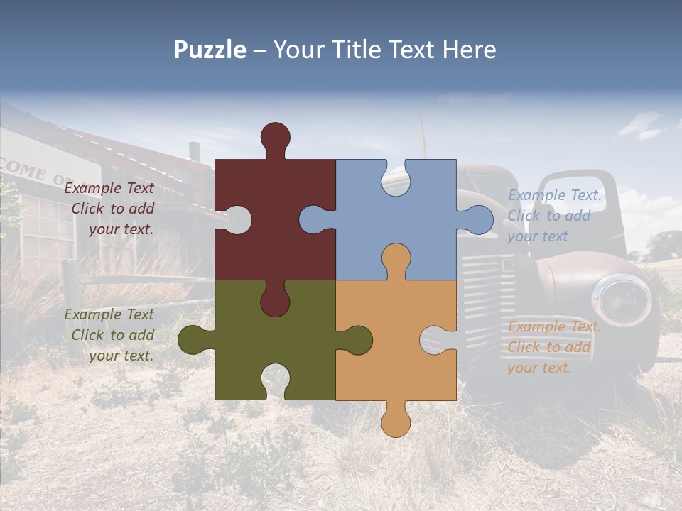 Texas Drive Blue PowerPoint Template