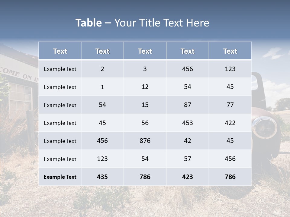 Texas Drive Blue PowerPoint Template
