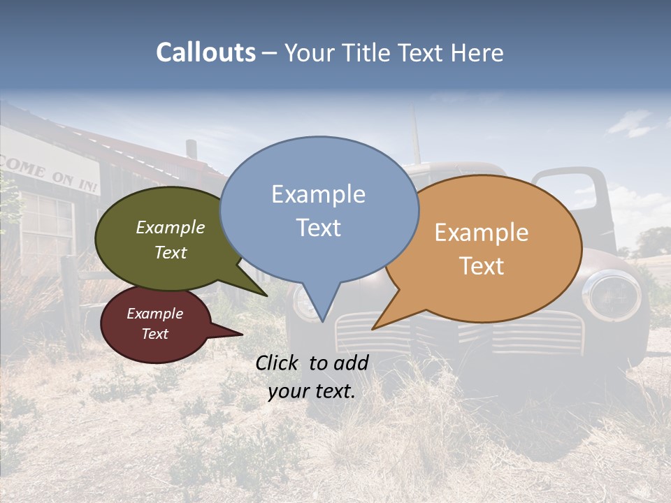 Texas Drive Blue PowerPoint Template