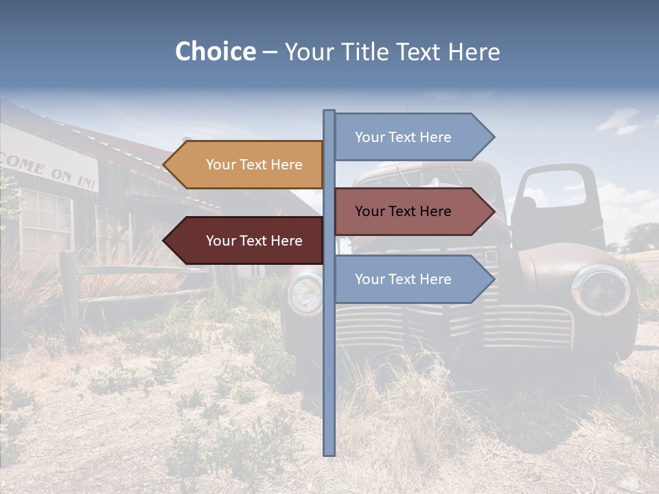 Texas Drive Blue PowerPoint Template