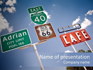 Concept Road Usa PowerPoint Template