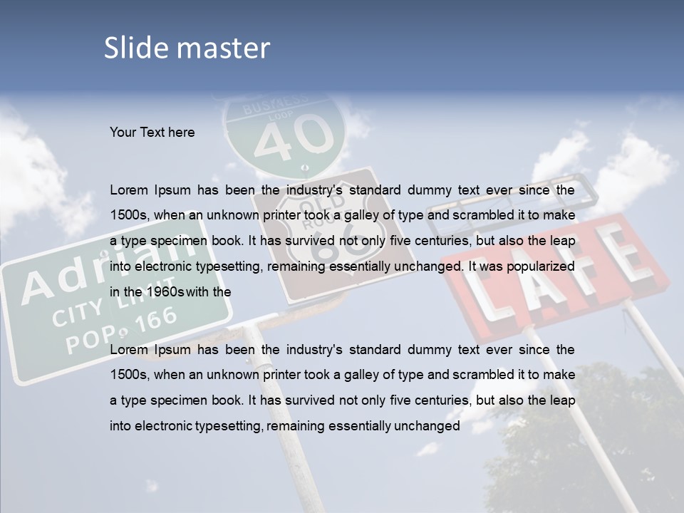 Concept Road Usa PowerPoint Template