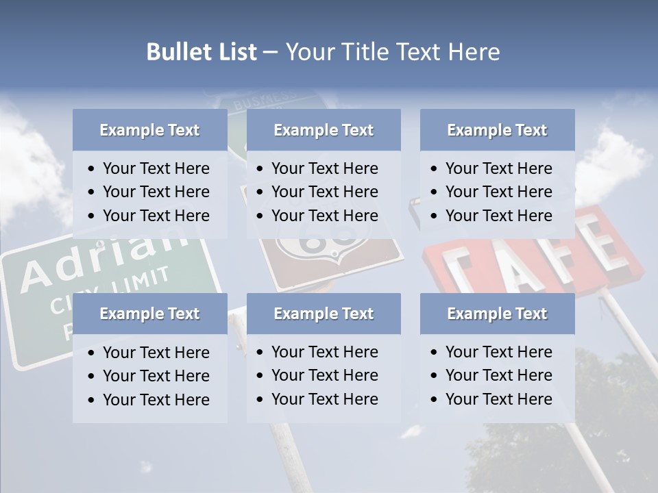 Concept Road Usa PowerPoint Template