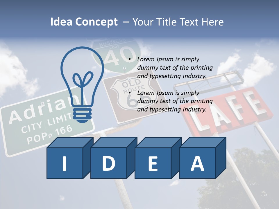 Concept Road Usa PowerPoint Template