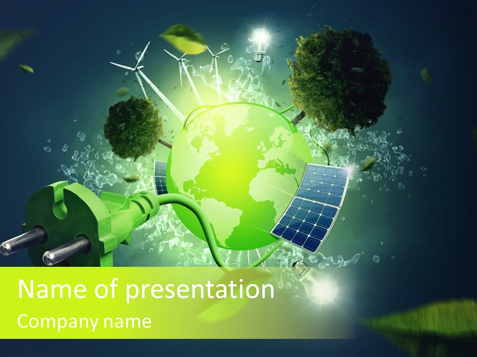 Windmill Produce Photovoltaic PowerPoint Template