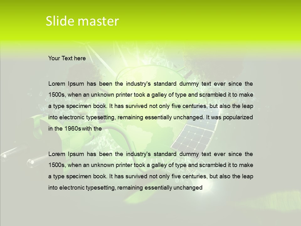 Windmill Produce Photovoltaic PowerPoint Template