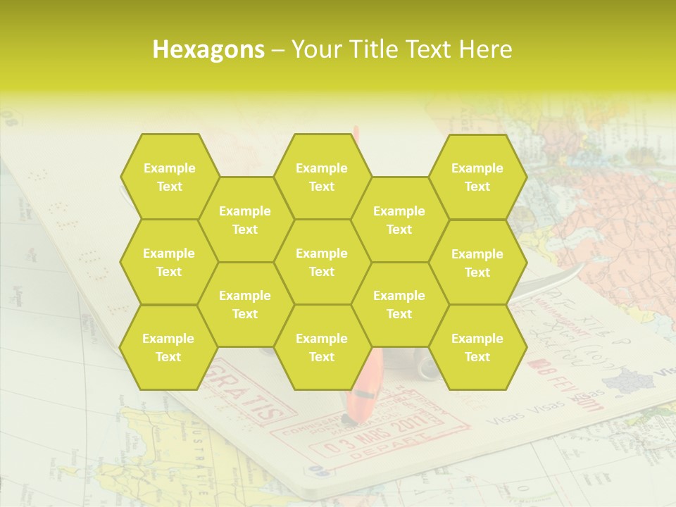 Plane Passport World PowerPoint Template