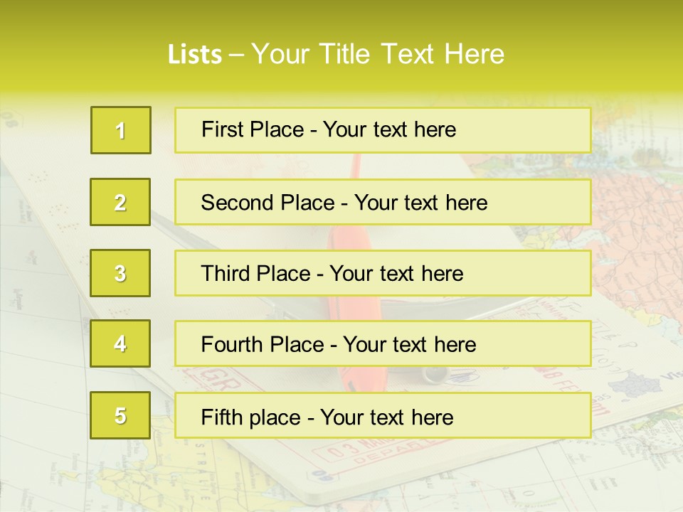 Plane Passport World PowerPoint Template