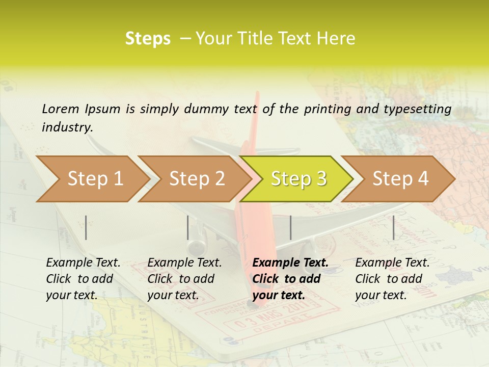 Plane Passport World PowerPoint Template